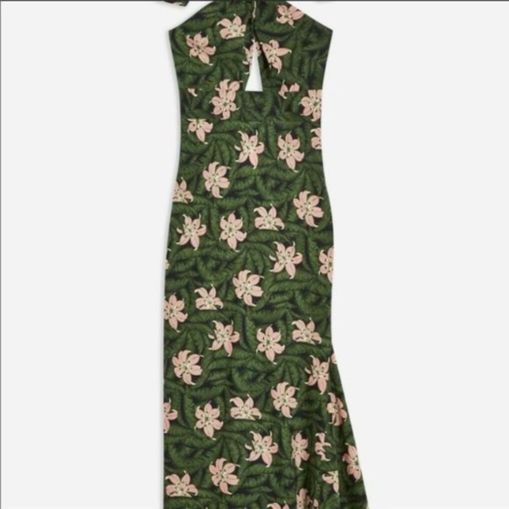 NWT TOPSHOP Hibiscus Halter MIDI Dress - Picture 6 of 8